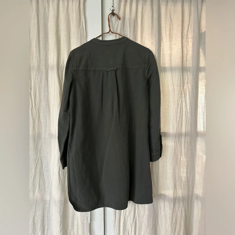 TOAST UK Elena Cotton Linen Tunic Shirt uk size 8/us 4 dark olive green khaki - Picture 9 of 10